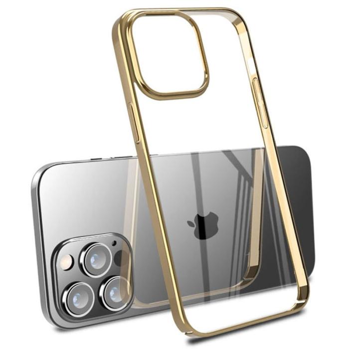 X-Level - X-LEVEL iPhone 15 Pro Max Fodral Hård PC Klar Bakre Guld