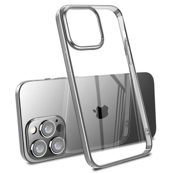 X-Level - X-LEVEL iPhone 15 Pro Max Fodral Hård PC Klar Bakre Silver