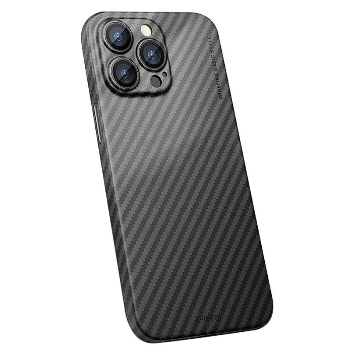X-Level - X-LEVEL iPhone 15 Pro Max Skal Carbon Fiber Svart Ultra Tunn