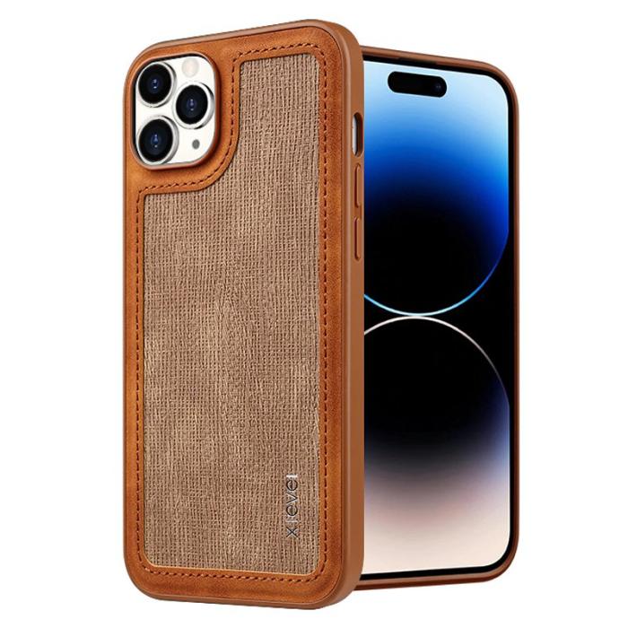 X-Level - X-LEVEL iPhone 15 Pro Max Skal Line Splicing Brun