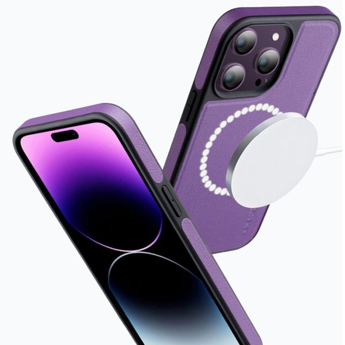 X-Level - X-LEVEL iPhone 15 Pro Max Skal MagSafe PU+TPU Svart