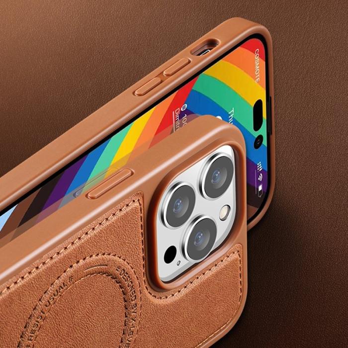 X-Level - X-LEVEL iPhone 15 Pro Max Skal PU Läder Magnetisk Brun