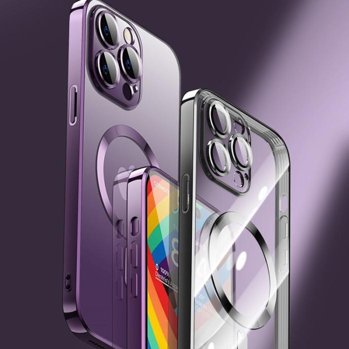 X-Level - X-LEVEL iPhone 15 Pro Max Skal TPU MagSafe Transparent Lila