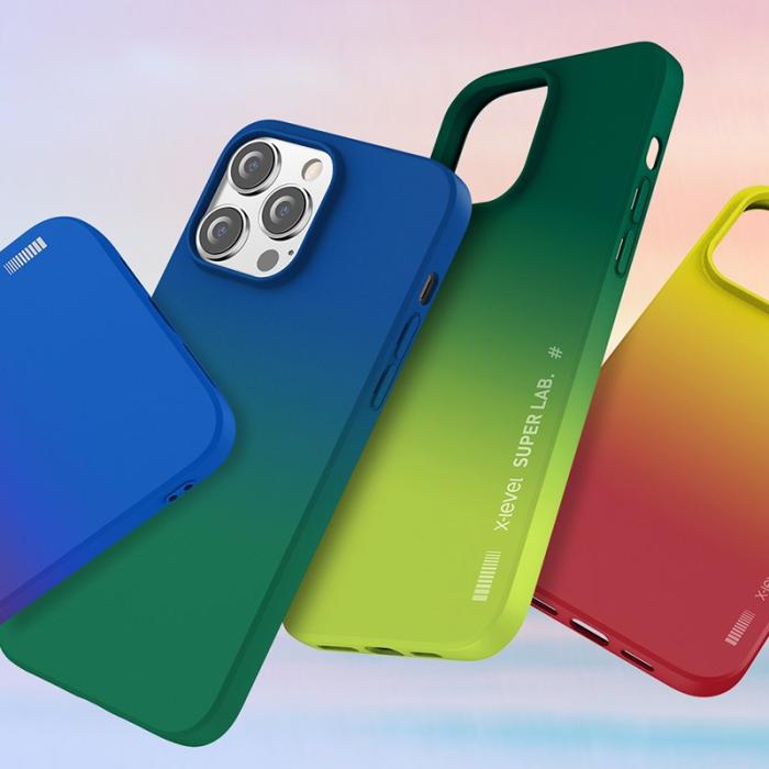 X-Level - X-LEVEL iPhone 15 Pro Rainbow Skal Shockproof Ljusgul