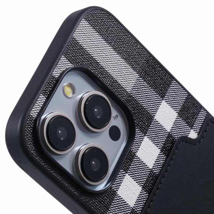 X-Level - X-LEVEL iPhone 15 Pro Skal med Kortfack Läder Svart