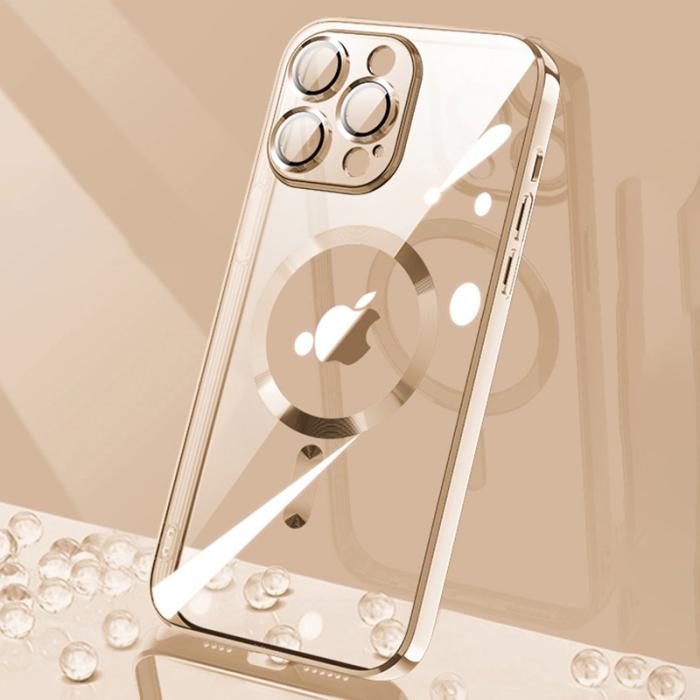 X-Level - X-LEVEL iPhone 15 Pro Slim Case Gold med Glass Lens Guard