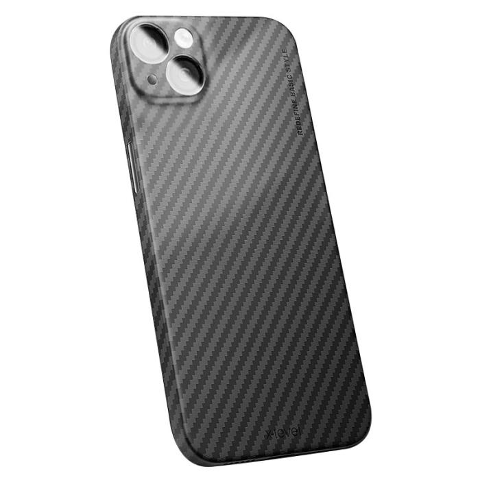 X-Level - X-LEVEL iPhone 15 Skal Carbon Fiber Ultra Tunn Svart