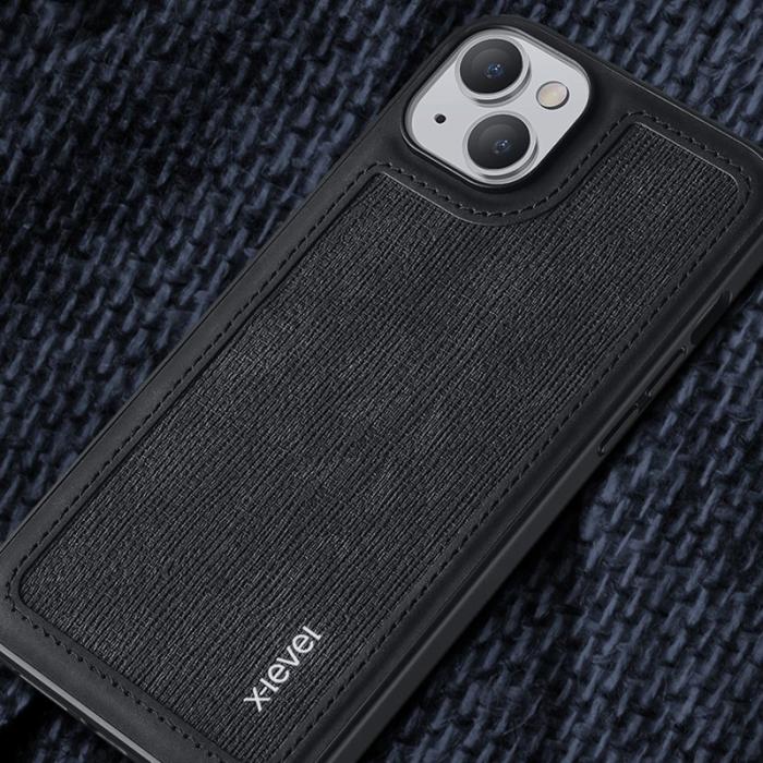 X-Level - X-LEVEL iPhone 15 Skal Splicing Anti-Slip PU Läder Grön