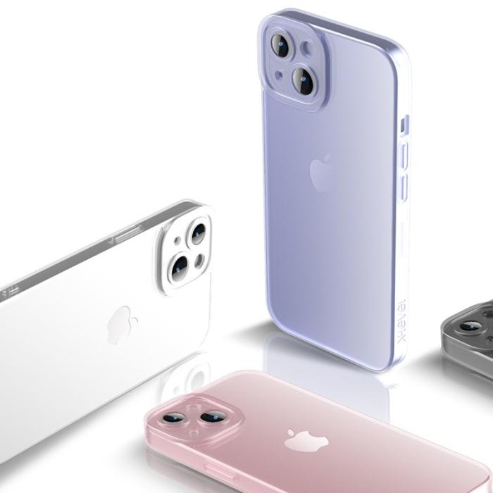 X-Level - X-LEVEL iPhone 15 Skal Tempererat Glas + TPU Skydd - Rosa