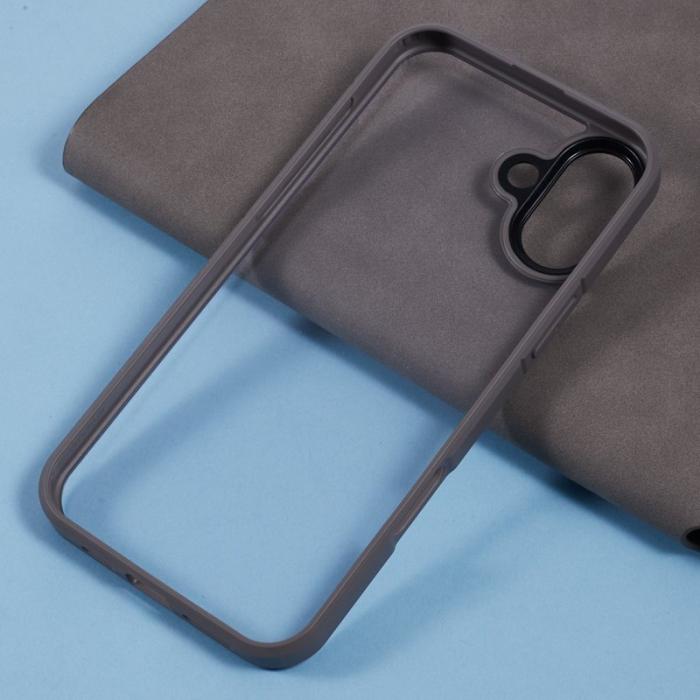 X-Level - X-LEVEL iPhone 16 Plus Fodral Akryl+Silicone Klar Bak Grey
