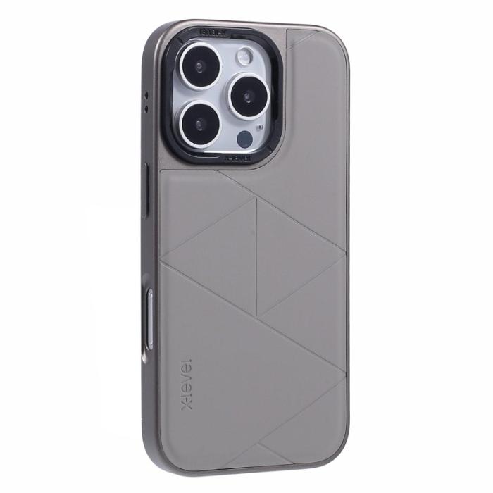 X-Level - X-LEVEL iPhone 16 Pro Fodral Geometrisk Titan Grå