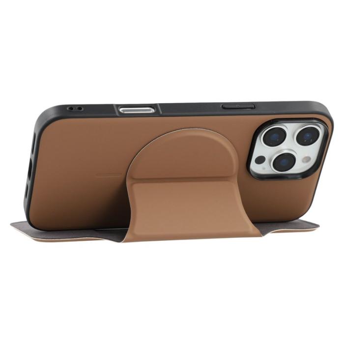 X-Level - X-LEVEL iPhone 16 Pro Fodral Läder Flip Ställ Desert Gold