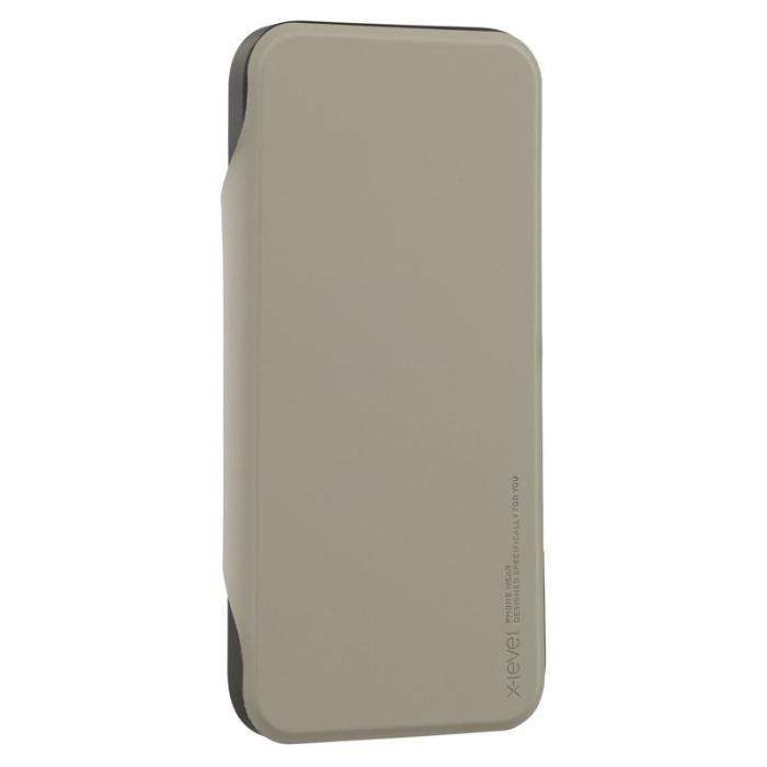 X-Level - X-LEVEL iPhone 16 Pro Max Fodral Läder Flip Ställ Grey