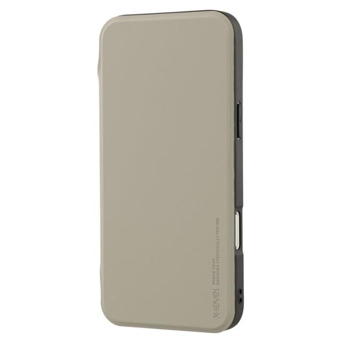 X-Level - X-LEVEL iPhone 16 Pro Max Fodral Läder Flip Ställ Grey