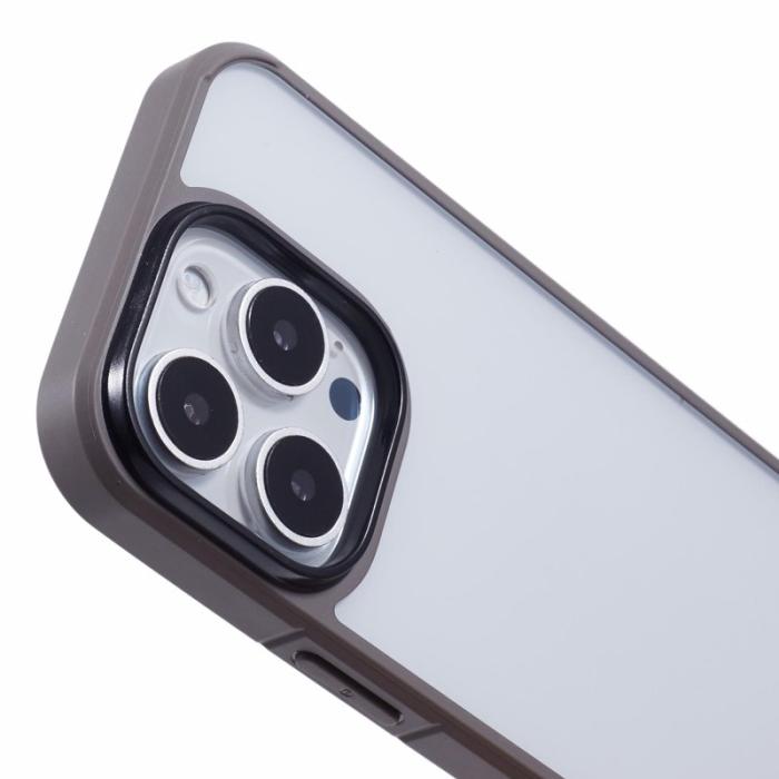 X-Level - X-LEVEL iPhone 16 Pro Max Skal Akryl+Silikon Klar Bak - Grå