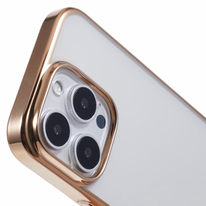 X-Level - X-LEVEL iPhone 16 Pro Max Skal Klar PC Bak Elektropläterad Guld