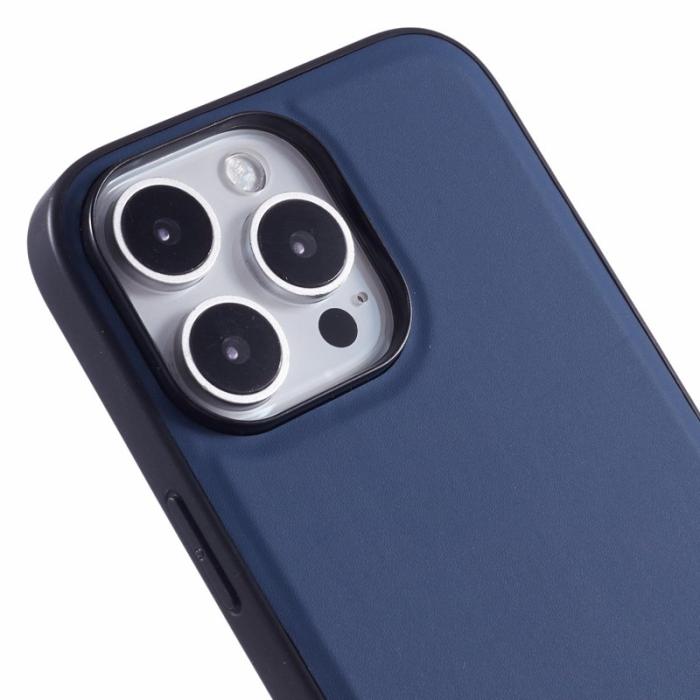 X-Level - X-LEVEL iPhone 16 Pro Max Skal Läderbelagd TPU Med Ställ - Blå