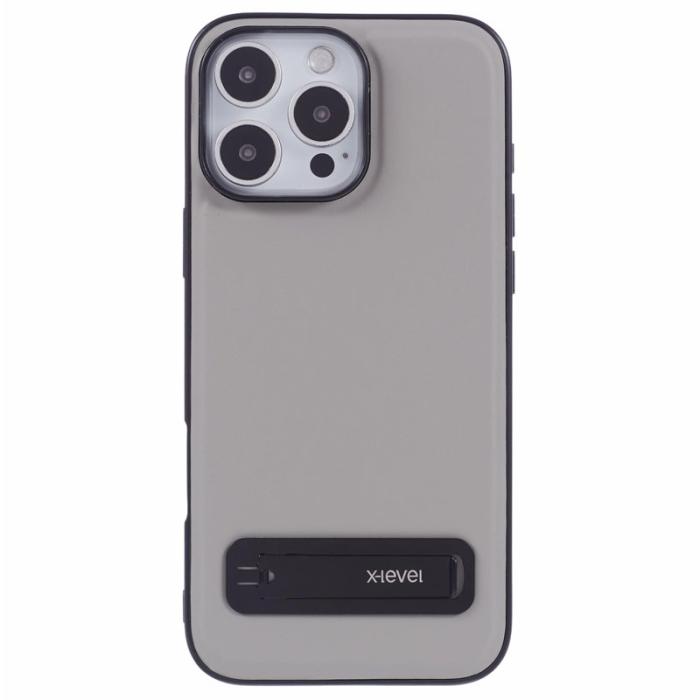 X-Level - X-LEVEL iPhone 16 Pro Max Skal Läderbelagt TPU Grå