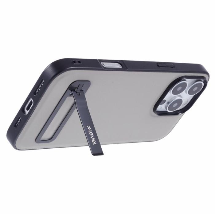 X-Level - X-LEVEL iPhone 16 Pro Max Skal Läderbelagt TPU Grå