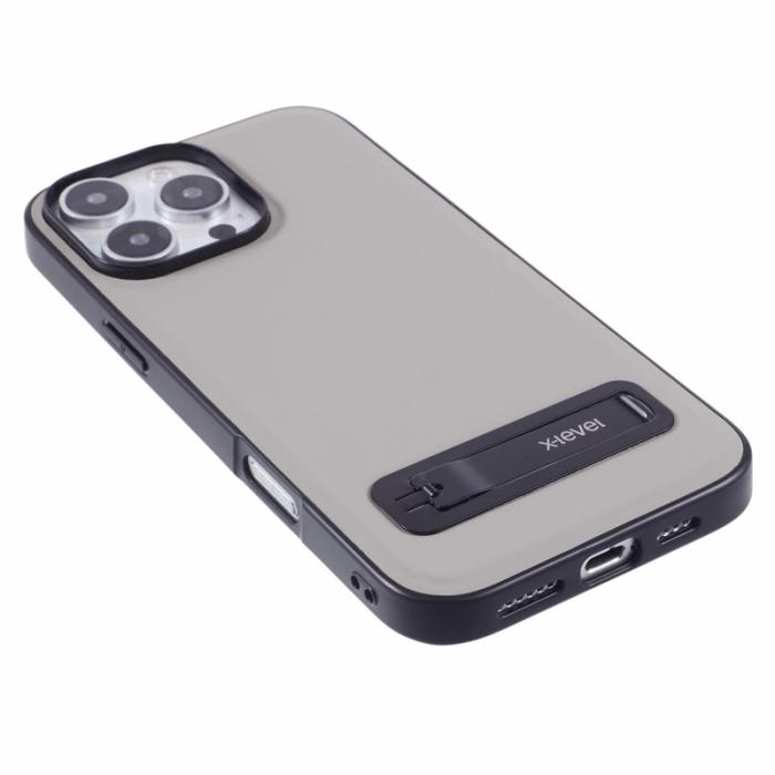 X-Level - X-LEVEL iPhone 16 Pro Max Skal Läderbelagt TPU Grå