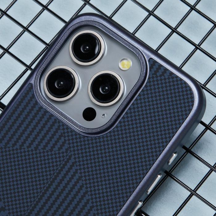 X-Level - X-LEVEL iPhone 16 Pro Max Skal Magnetisk Blå Rhombus Textur