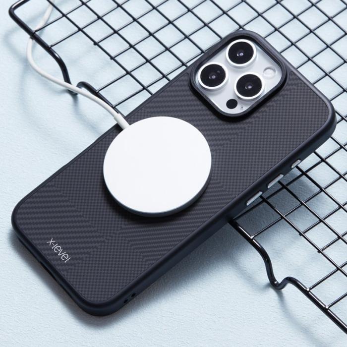 X-Level - X-LEVEL iPhone 16 Pro Max Skal Magnetiskt Kolfiber Svart