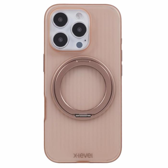 X-Level - X-LEVEL iPhone 16 Pro Max Skal med Rotating Kickstand Titanium Gold
