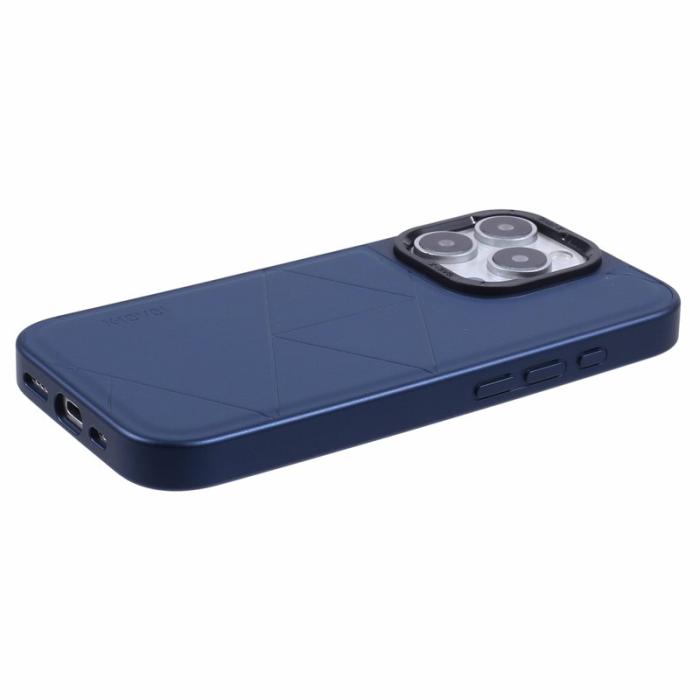 X-Level - X-LEVEL iPhone 16 Pro Skal Geometrisk PC+TPU Läder Blå