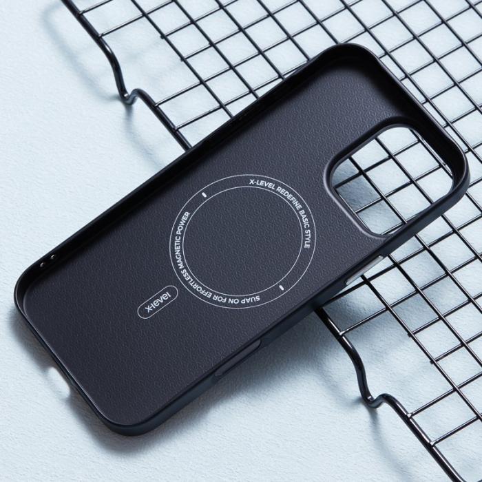 X-Level - X-LEVEL iPhone 16 Pro Skal Magnetiskt Svart Rhombus Textur