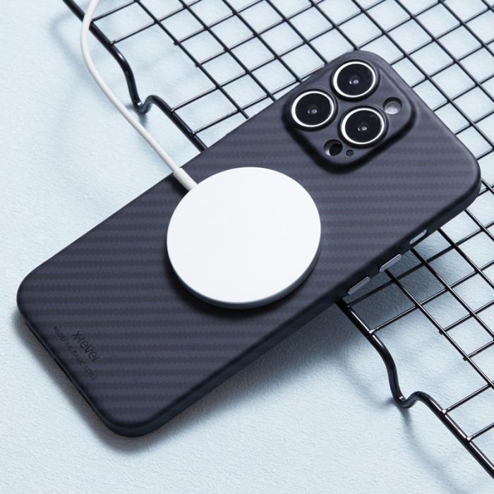X-Level - X-LEVEL iPhone 16 Pro Skal Magnetiskt Ultratunt Kolfiber Svart