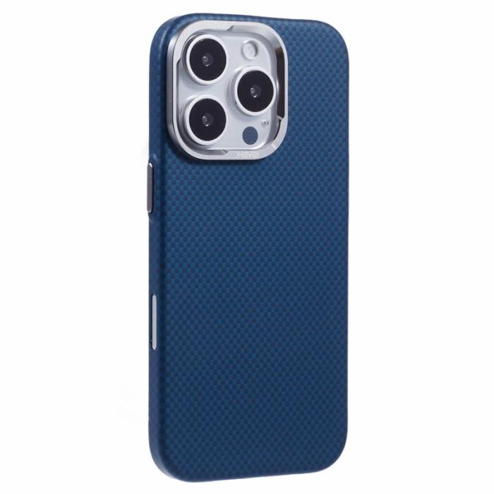 X-Level - X-LEVEL iPhone 16 Pro Skal MagSafe Kolfiber + Metallram Blå