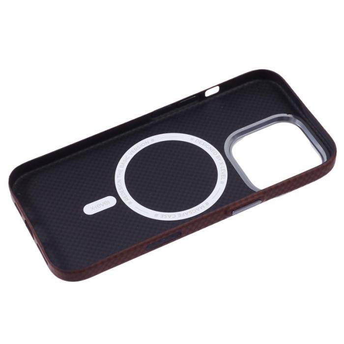 X-Level - X-LEVEL iPhone 16 Pro Skal MagSafe Kolfiber + Metallram Röd