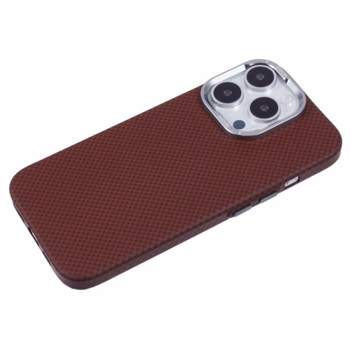 X-Level - X-LEVEL iPhone 16 Pro Skal MagSafe Kolfiber + Metallram Röd