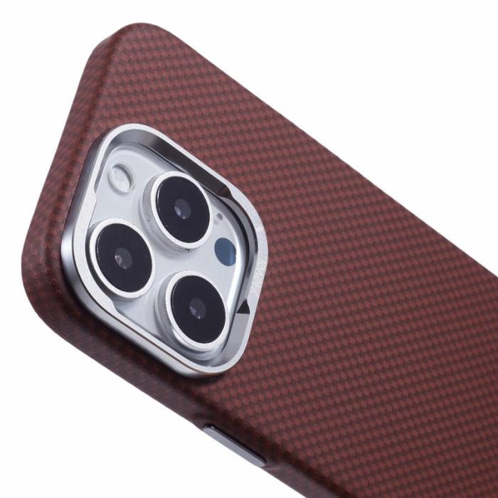 X-Level - X-LEVEL iPhone 16 Pro Skal MagSafe Kolfiber + Metallram Röd