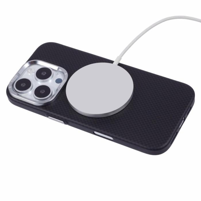 X-Level - X-LEVEL iPhone 16 Pro Skal MagSafe Kolfiber + Metallram Svart