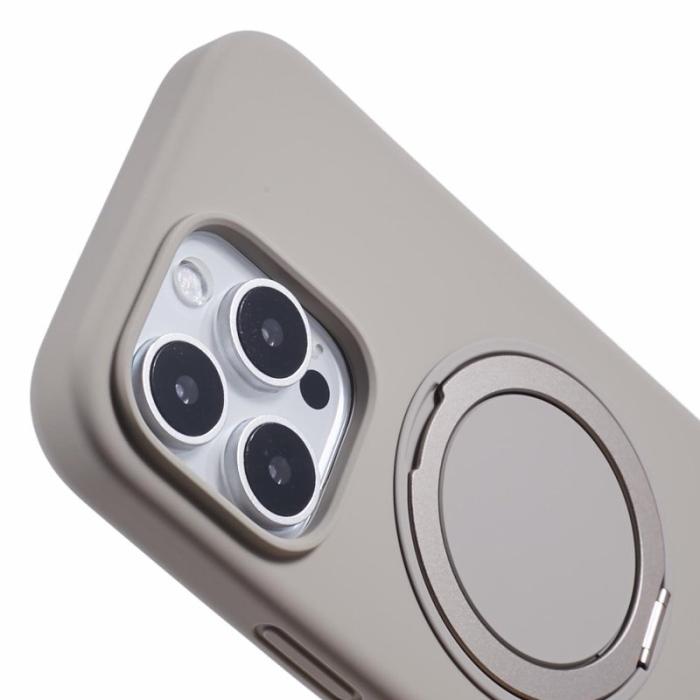 X-Level - X-LEVEL iPhone 16 Pro Skal MagSafe Rotbart Ställ Flytande Silikon Grå