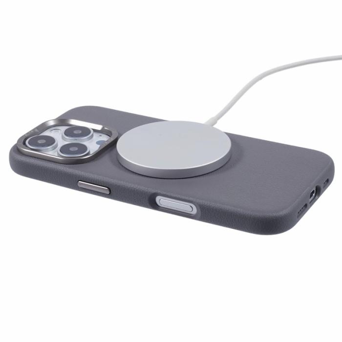 X-Level - X-LEVEL iPhone 16 Pro Skal PU Läder + PC Stöttåligt - Grå