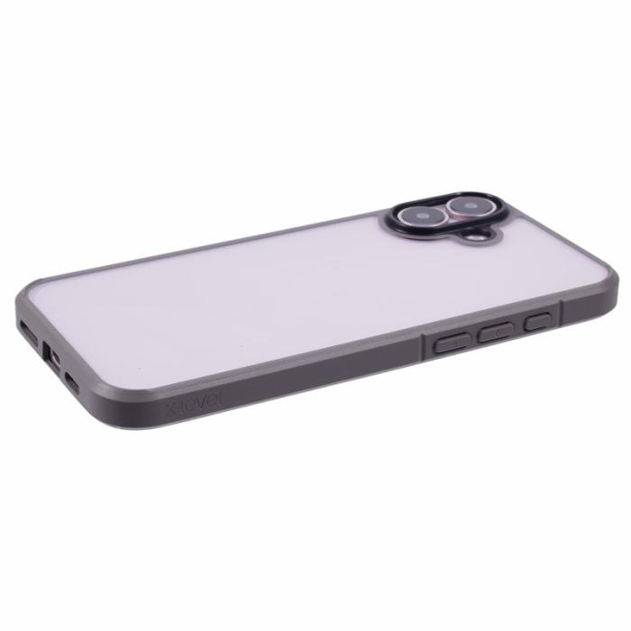 X-Level - X-LEVEL iPhone 16 Skal Akryl+Silicone Anti-Scratch Klar Grå