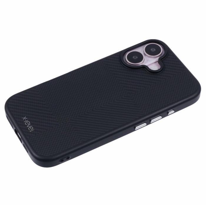 X-Level - X-LEVEL iPhone 16 Skal Anti-Scratch Hård PC Kolfiber Svart