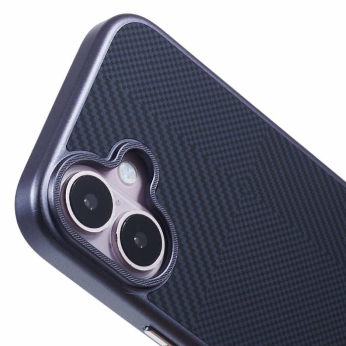 X-Level - X-LEVEL iPhone 16 Skal Anti-Scratch Hårdplast Kolfiber Blå