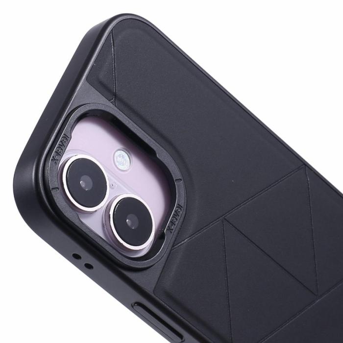X-Level - X-LEVEL iPhone 16 Skal Geometrisk PC+TPU Läder Svart