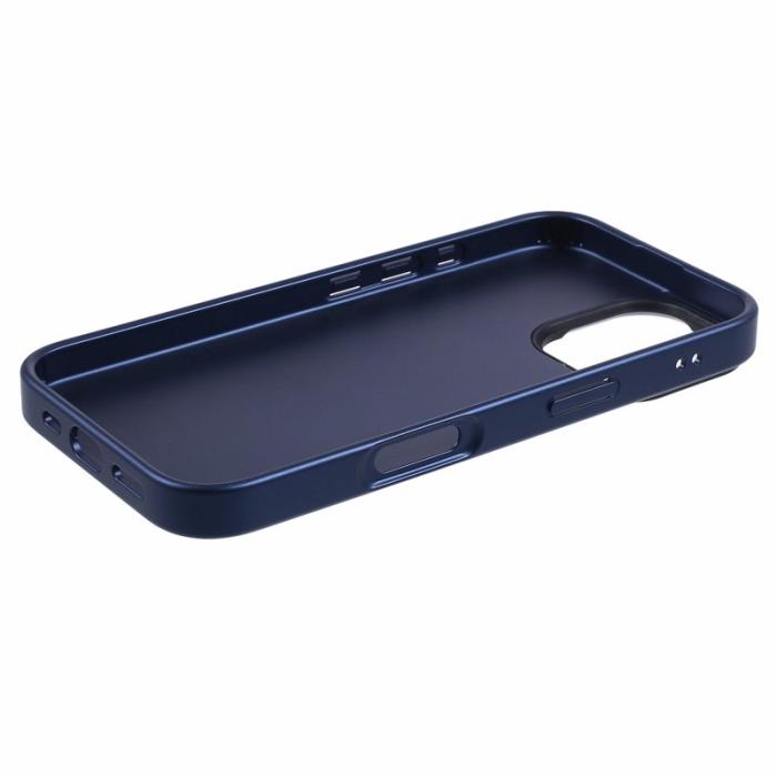 X-Level - X-LEVEL iPhone 16 Skal Geometrisk PC+TPU+Läder Blå