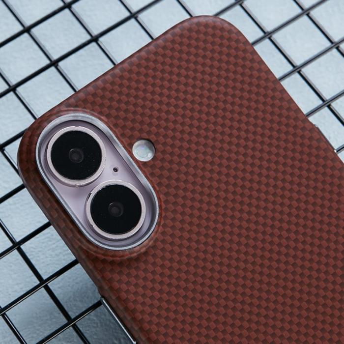 X-Level - X-LEVEL iPhone 16 Skal MagSafe Carbon Nanofiber Röd