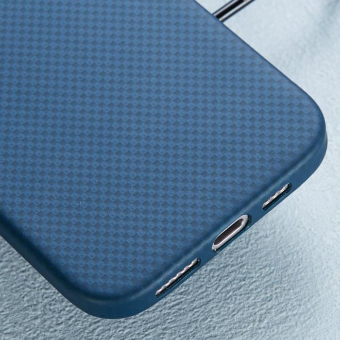 X-Level - X-LEVEL iPhone 16 Skal MagSafe Kolfiber + Metallram Blå