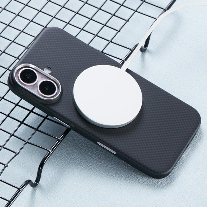 X-Level - X-LEVEL iPhone 16 Skal MagSafe Kolfiber + Metallram Svart