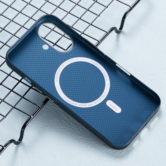 X-Level - X-LEVEL iPhone 16 Skal MagSafe Kolfiber + Metallram Svart