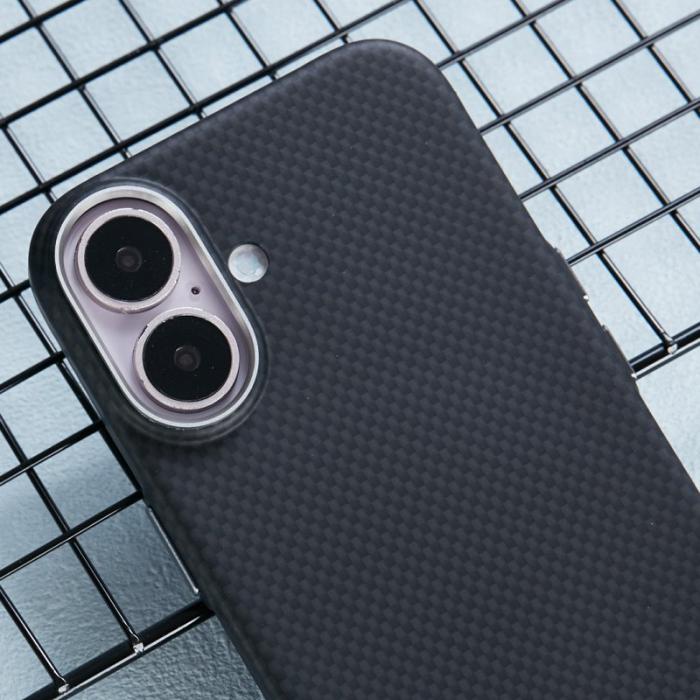 X-Level - X-LEVEL iPhone 16 Skal MagSafe Kolfiber + Metallram Svart