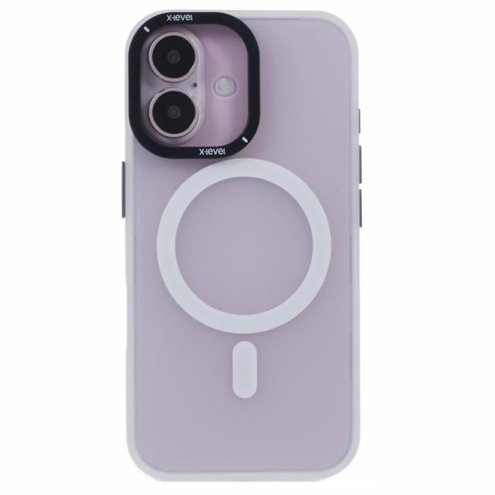 X-Level - X-LEVEL iPhone 16 Skal MagSafe PC + TPU Anti-Fingerprints Vit