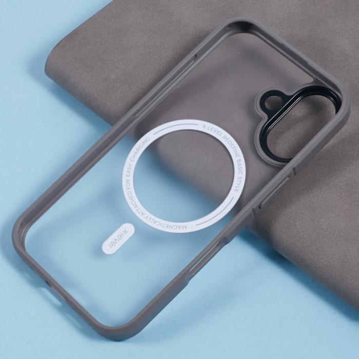 X-Level - X-LEVEL iPhone 16 Skal MagSafe PC+TPU Matt Grå