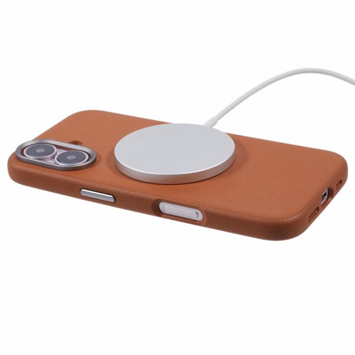 X-Level - X-LEVEL iPhone 16 Skal MagSafe PU Läder Hård PC - Brun